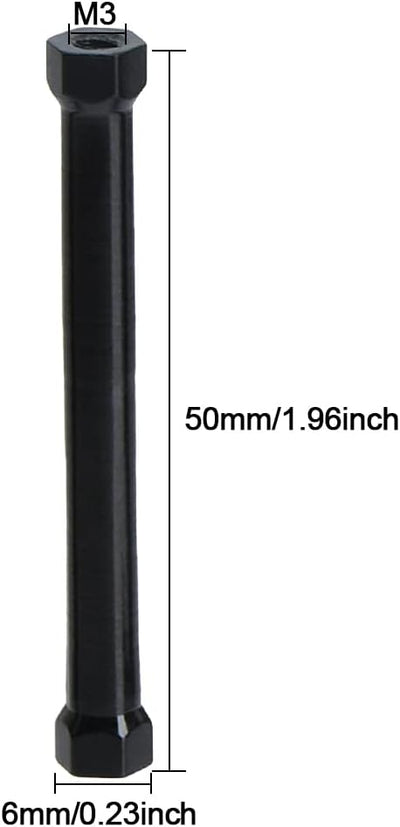 Columna espaciadora aluminio M3x50mm 10 Pzas negro