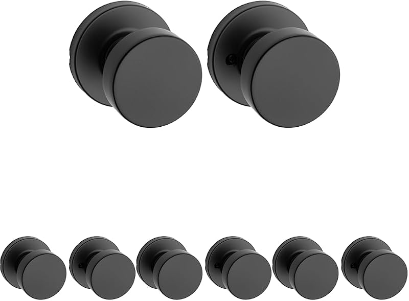 Pomo puerta interior sin bloqueo negro mate pack 4