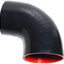 Acoplador codo 90 grados manguera silicona 4 capas 4" negro