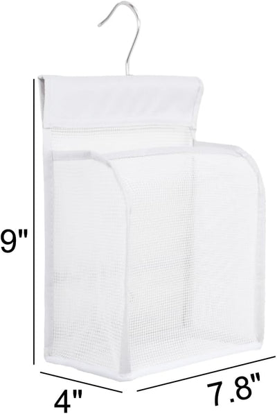 Organiz. malla colgante con ganchos baño dormitorio