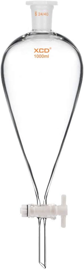 Embudo separador vidrio borosilicato 24/40 llave PTFE 33.8oz