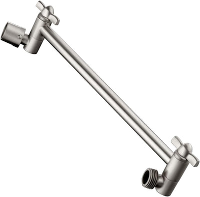 Brazo extensión ducha latón 10pulg ajustable níquel cepillado