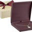Caja collar lujo cuero estuche elegante ribete crema