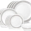 Set 16 Pzas Platos y Cuencos Plata Cepillada Resistente