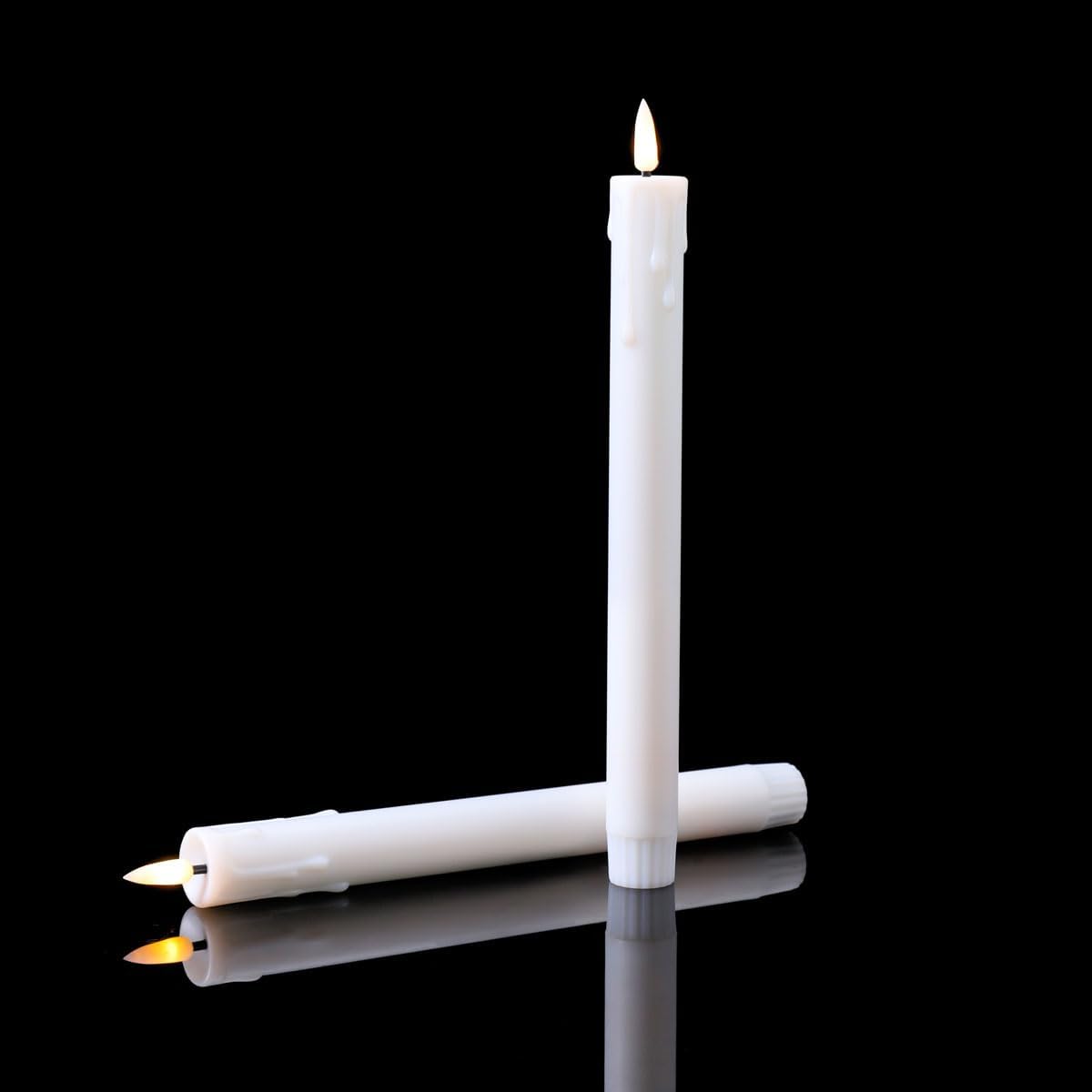 6 Velas Led Recargables Blancas 10pulg Con Control Remoto
