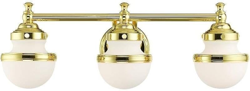 Tocador baño latón pulido con 3 luces