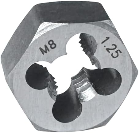 Troquel enroscado hexagonal acero carbono derecho M8x1.25