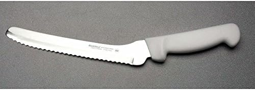 Cuchillo sándwich acero inox festoneado mango blanco 8pulg