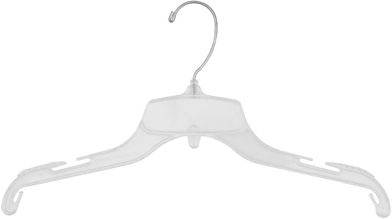 Percha plástico antiderrap 15pulg transparente 100uds