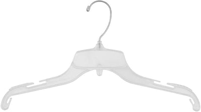 Percha plástico antiderrap 15pulg transparente 100uds