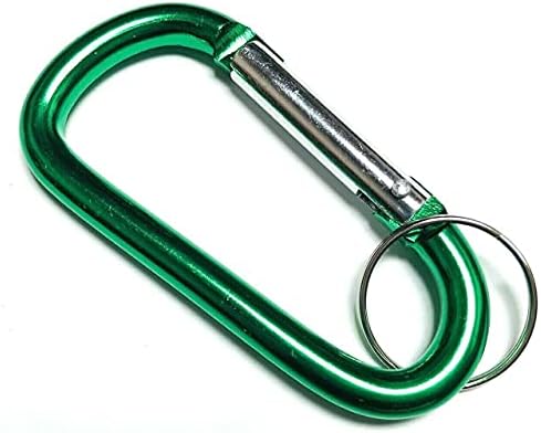 3 Mosquetones Aluminio Anillo D con Resorte