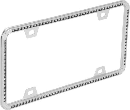 Marco universal para placa matrícula diseño diamante cromado