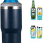 Aislador latas botellas acero inox 4en1 tapas 14oz azul
