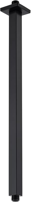Brazo ducha techo negro mate 20" cuadrado