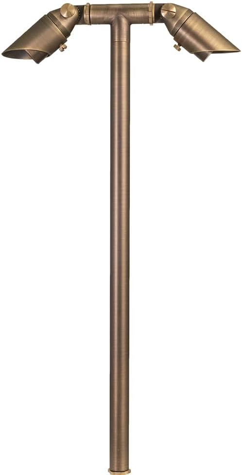 Luz camino bronce 12V ajustable para jardín y entrada