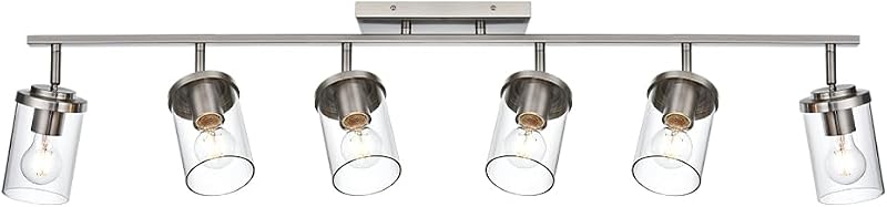 Kit iluminación riel cristal 6 luces níquel cocina sala