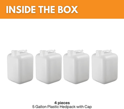 Jarra agua 5gal pack4 sin BPA blanca para fermentar