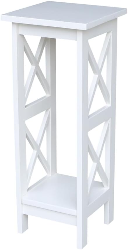 Soporte plantas madera parawood 12x12x30pulg blanco