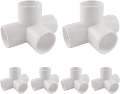 Codo PVC 4 vías 1/2" para invernadero pack 6