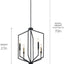 Colgante vestíbulo 27pulg 4 luces negro bronce