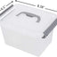 6 Pzas Cajas Plástico Transparente 3L Tapas Grises