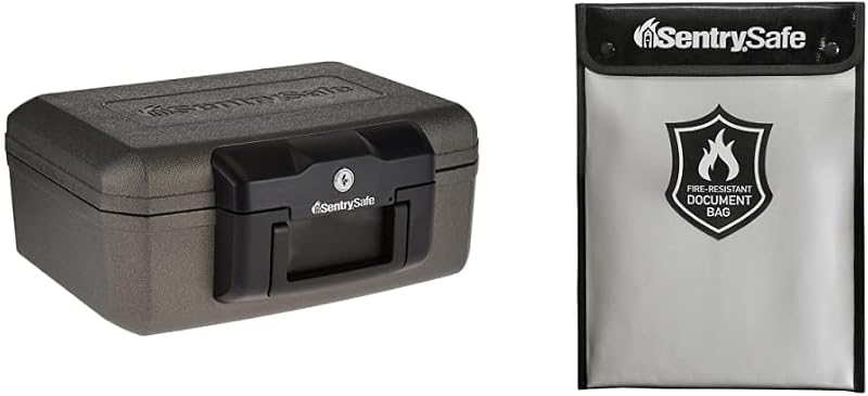 Caja ignífuga 1210 con cerradura llave negro resistente