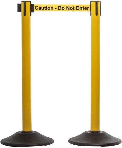 Puntal acero amarillo resistente cinturón retráctil 7.5ft