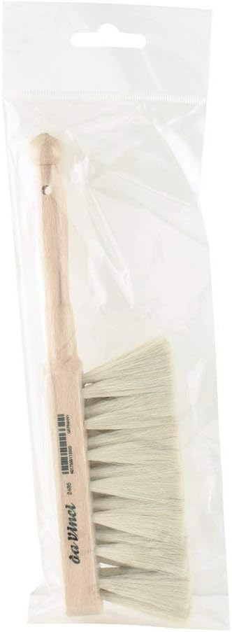 Cepillo quitar polvo pelo cabra blanco mango madera