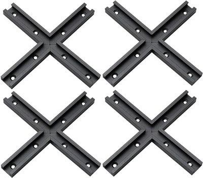 Kit T-Track aluminio anodizado 3pulg doble corte