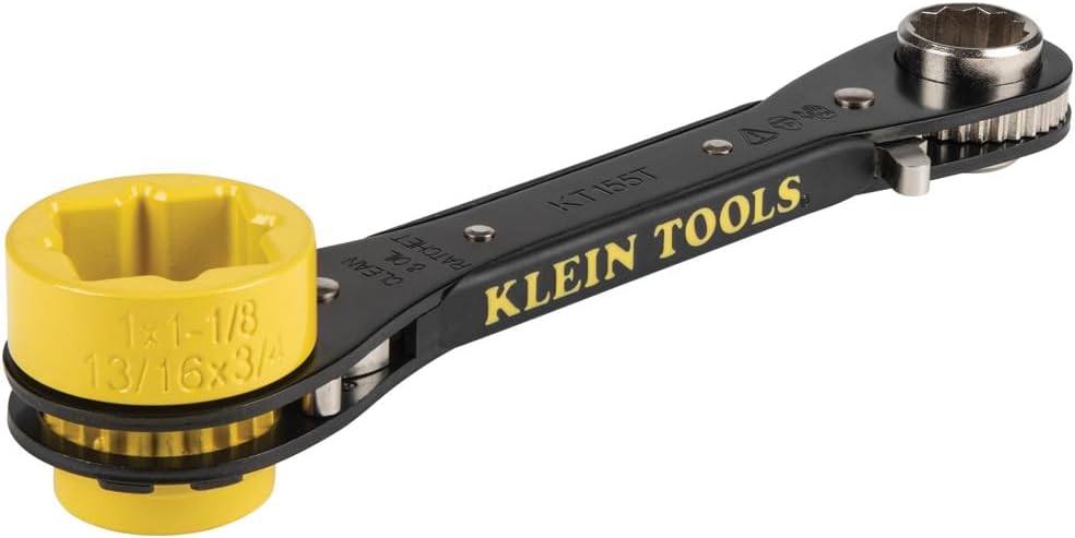 Llave trinquete 6en1 electricista pasante amarillo