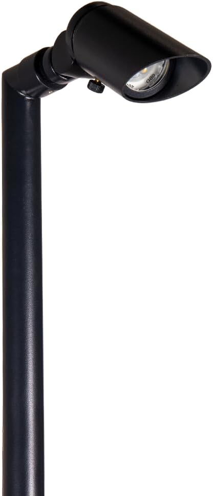 Luz camino ajustable 12V latón fundido negro exterior