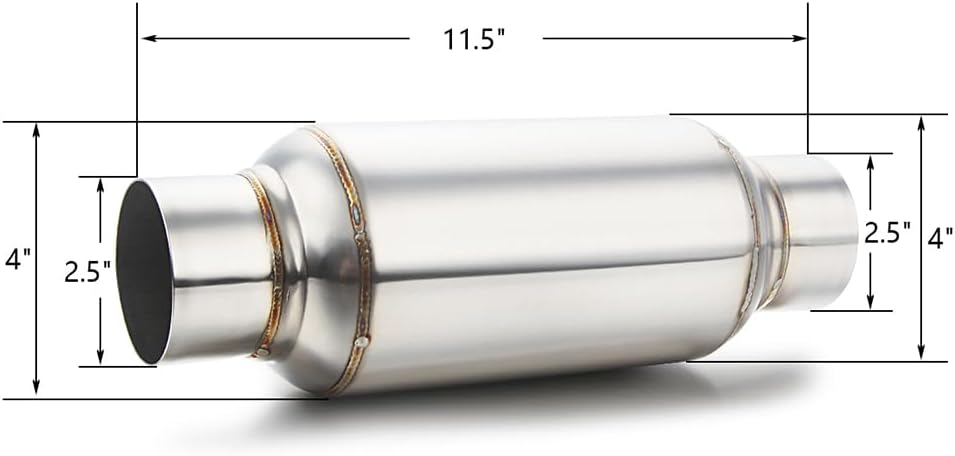 Silenciador universal acero inox 11.5" set 2