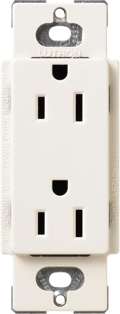 Toma duplex Lutron 15A color bizcocho
