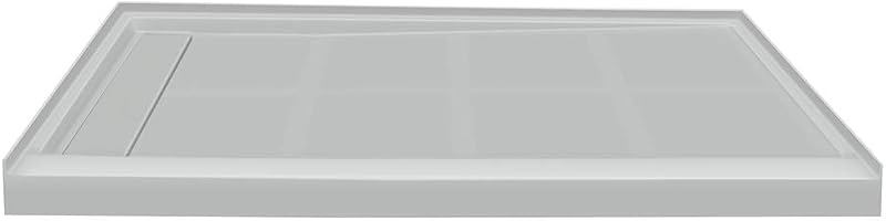 Base ducha rectangular 48x32pulg drenaje izquierdo gris