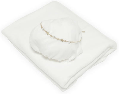 3 Pzas Accesorios Fotografía Recién Nacido Telón Diadema Blanco