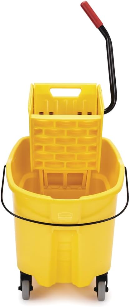 Cubo fregona con escurridor 35qt sobre ruedas amarillo