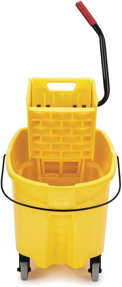 Cubo fregona con escurridor 35qt sobre ruedas amarillo