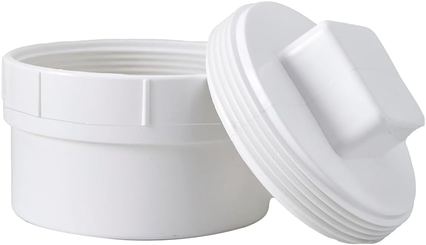 Adaptador limpieza alcantarillado PVC 4pulg con junta roscada