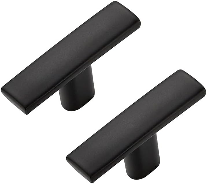 50 Pomos Negro Mate para Gabinete Tiradores Curvos 1-3/4pulg