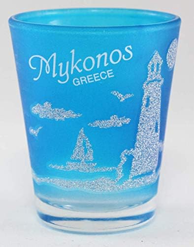 Vaso shot náutico con neón frosted Mykonos Grecia
