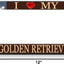 Marco matrícula perro texto I Love My Golden Retriever