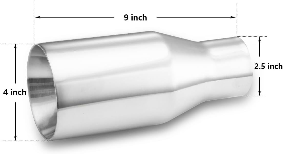 Punta escape acero inox doble pared 2.5x4" 9"