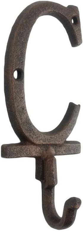 Gancho pared cobre letra C hierro fundido 6"