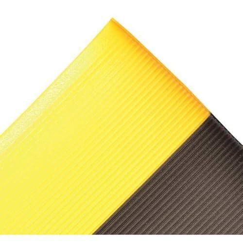 Esterilla antifatiga acanalada 3x6ft Negro/Amarillo