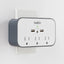 Protector sobretensiones pared con 3 CA 2 USB soporte