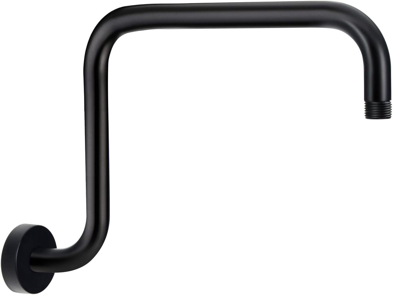Brazo ducha forma S acero inox 13pulg negro mate