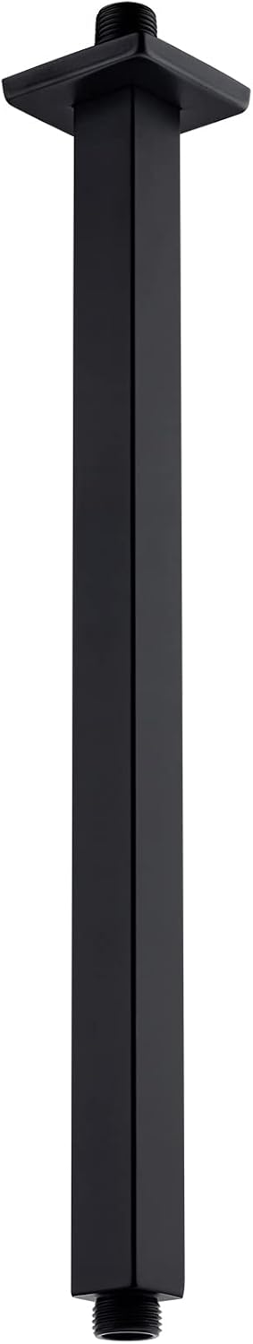 Brazo ducha cuadrado 16pulg techo negro mate