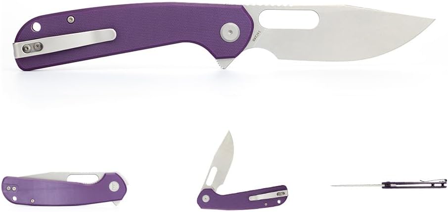 Cuchillo plegable EDC 3.75pulg mango G10 con clip
