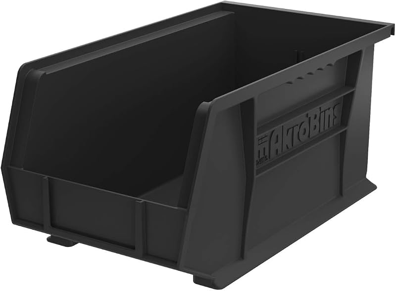 Contenedores plástico apilables 15x8x7" negro