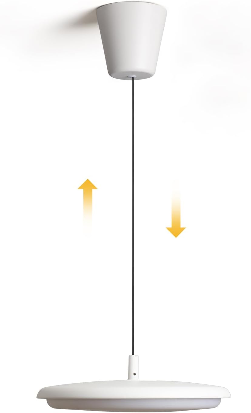 Lámpara colgante LED regulable aluminio blanco mate 18 W